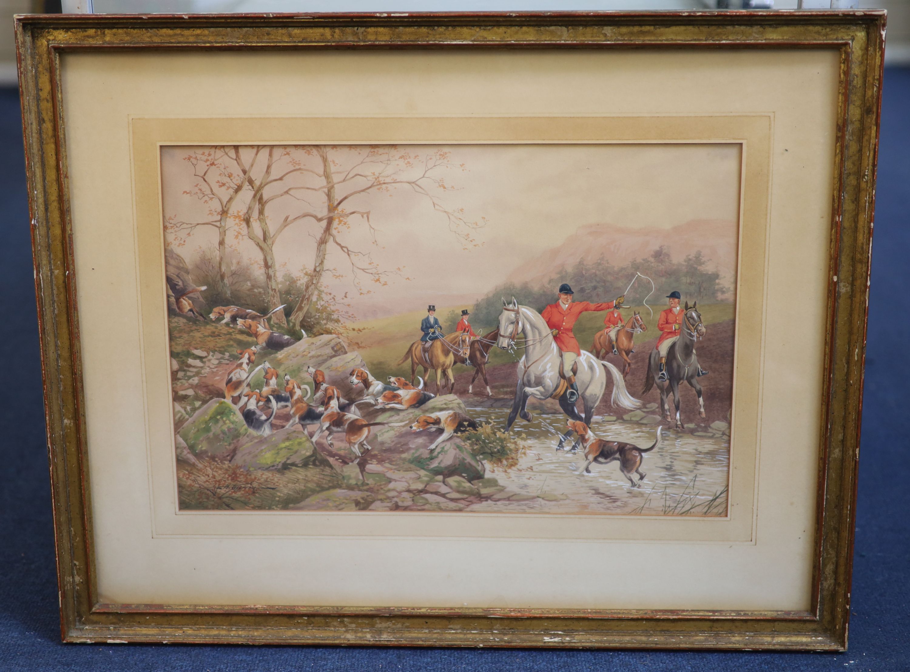 William Murray (1843-1897) Hunting scenes 11.5 x 17.25in.